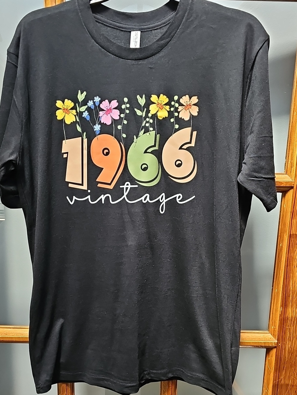 1966 Floral Graphic Womens Tee - Black